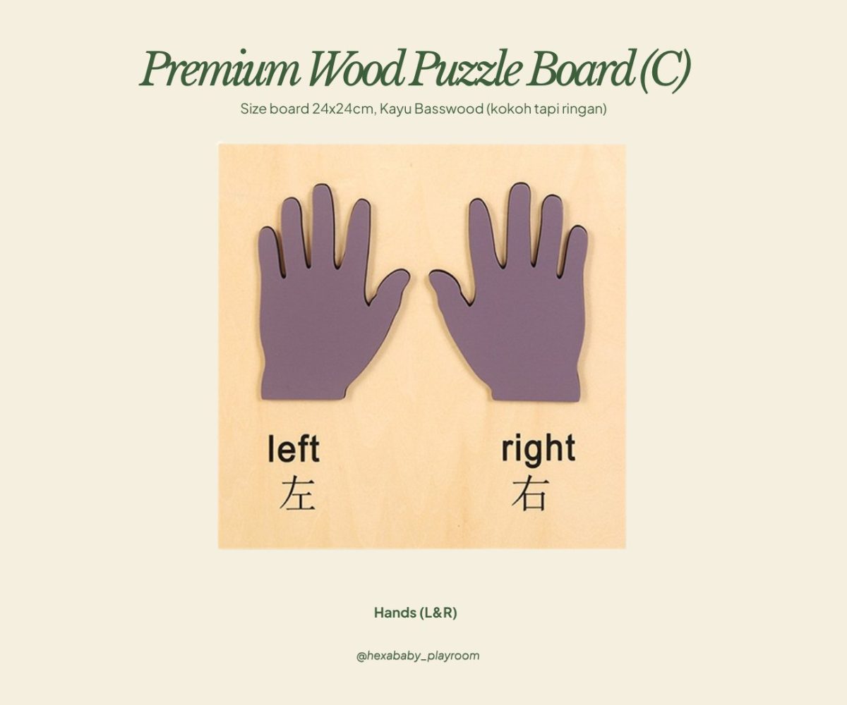 Wood Puzzle Board – Hands (L&R)