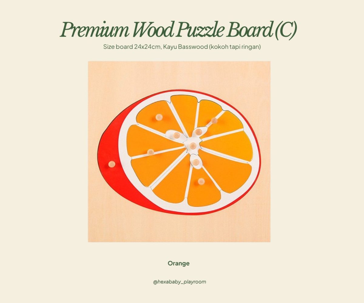 Wood Puzzle Board – Orange (fruit)