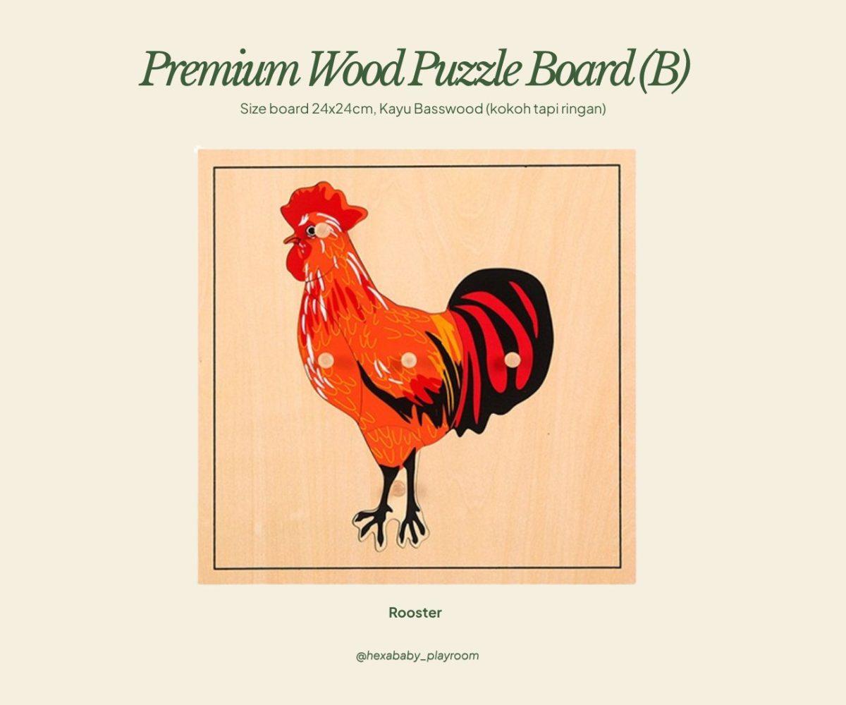 Wood Puzzle Board – Rooster