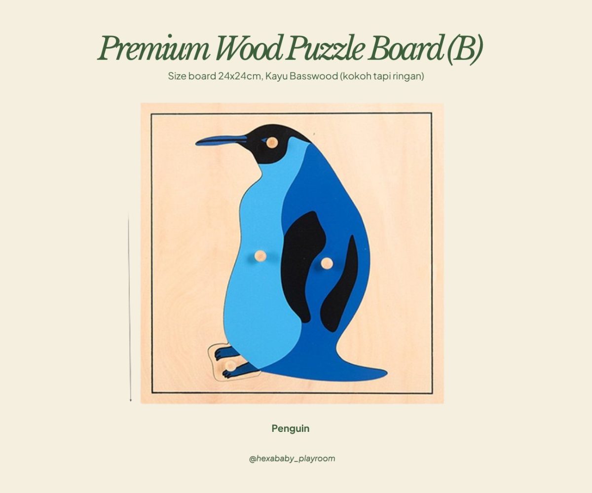 Wood Puzzle Board – Penguin
